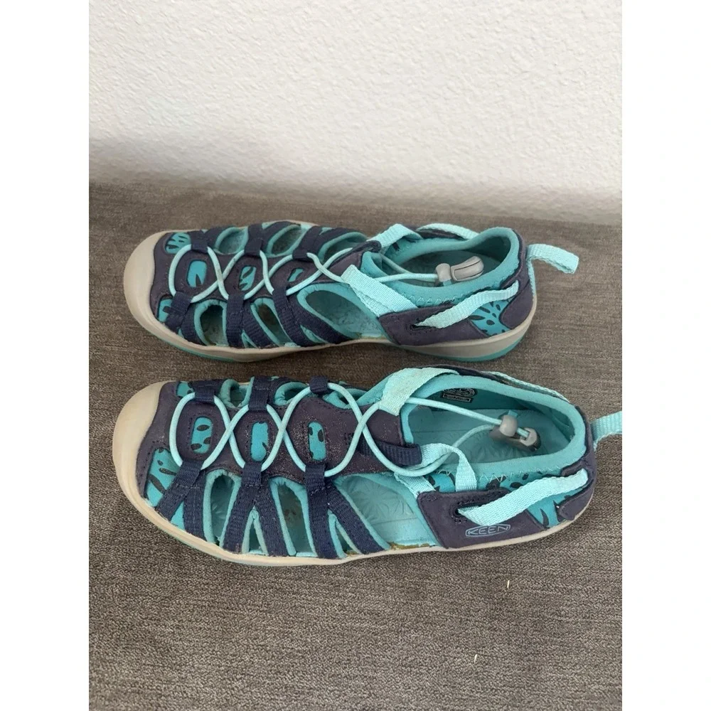 Keen Moxie H2 Sandals Big Kid Sz 1 Teal Blue Green Closed Toe Shoe Water Hiking